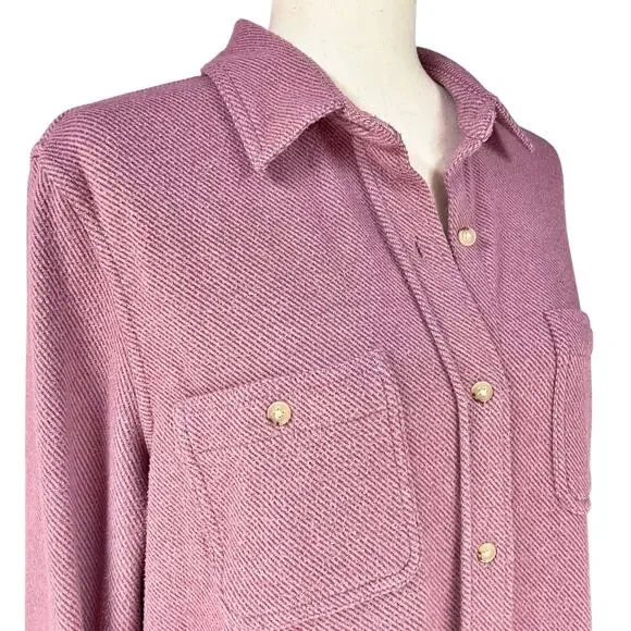 FAHERTY The Legend Sweater Shirt Shirt Button-Up LS in Dusty Rose Twill Size L - Picture 5 of 8